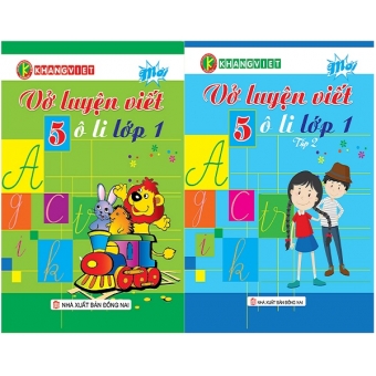 Vở luyện viết 5 ô li lớp 1 - Tập 1 & 2