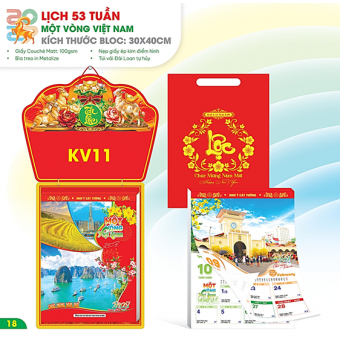 Lịch treo tường 53 tuần 2027- Một Vòng Việt Nam