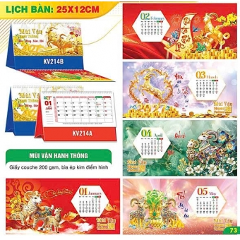 Lịch bàn chữ A 2027 chủ đề Mùi Vận Hanh Thông ( KT 12x25cm)